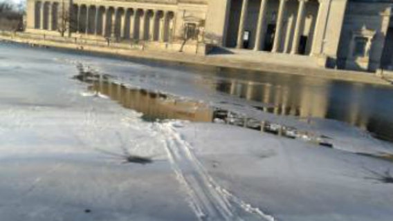 Woman falls through ice trying to rescue dog