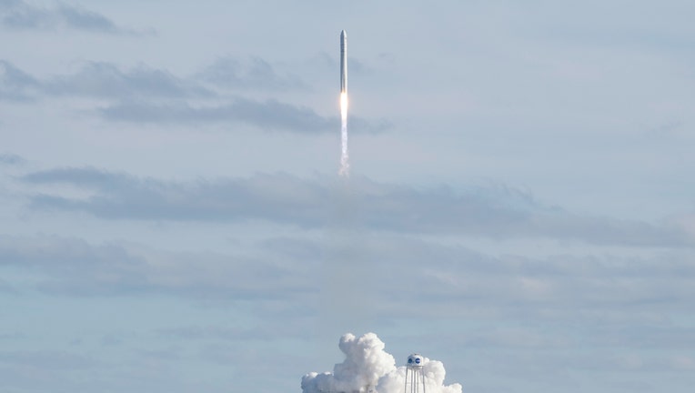 Cygnus rocket launching a spacecraft to the International Space Station