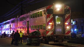 4 hospitalized, including child, after Metra train hits car in South Shore