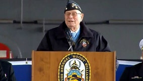 Medal of Honor recipient from Battle of Iwo Jima sees Navy warship commissioned in his honor