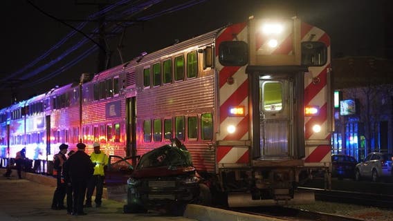 4 hospitalized, including child, after Metra train hits car in South Shore