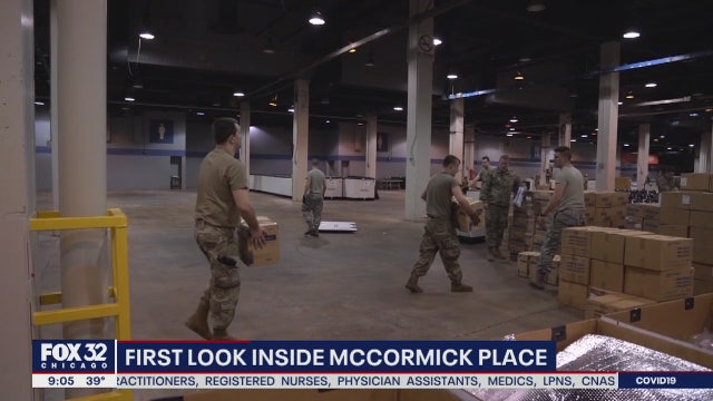First Look: McCormick Place being transformed into makeshift hospital