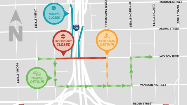 Jackson bridge over Kennedy Expressway to close for 2 years of construction starting Friday