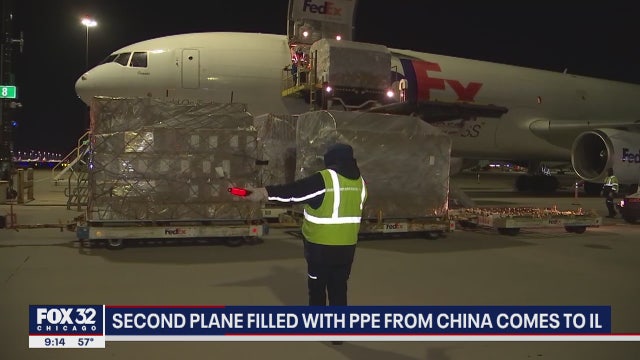 2nd plane filled with PPE from China arrives in Illinois