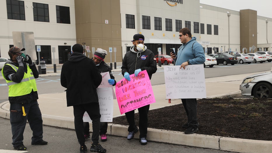 Amazon Workers At Staten Island Warehouse Strike Over Coronavirus Protection