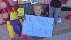 More than 150 cars turn out for parade to celebrate little girl’s last cancer treatment