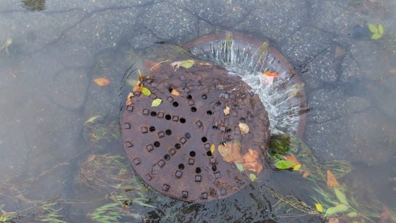 Water main break near Kennedy Expressway in Bucktown
