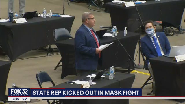 Illinois lawmakers, 6 feet apart, catch up on delayed work as Rep. Bailey removed from floor