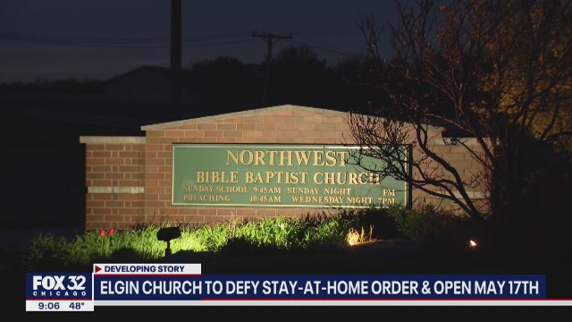 Elgin church plans to reopen this month, defying governor's order