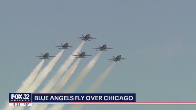 Blue Angels fly over Chicago to honor health care workers amid COVID-19 pandemic