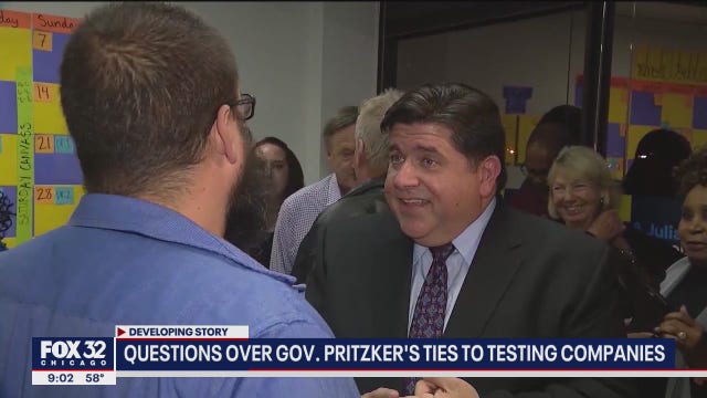 Questions grow over Pritzker's ties to COVID-19 testing companies