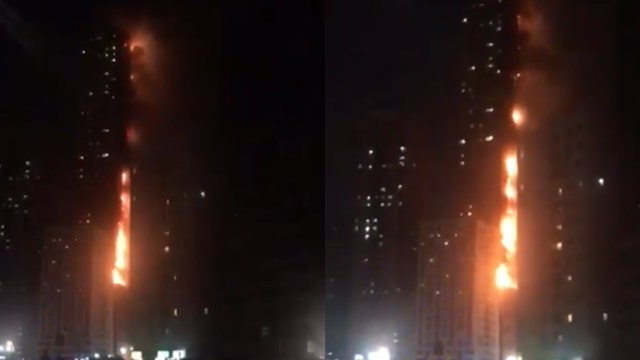 High-rise tower catches fire in United Arab Emirates