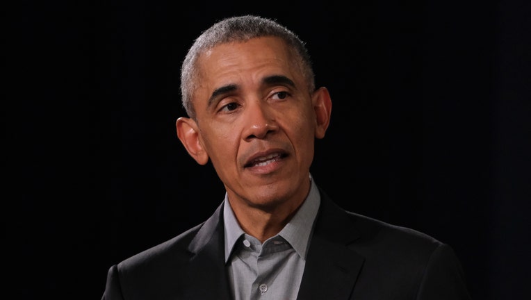 1a835278-FILE: Former U.S. President Barack Obama speaks to young leaders from across Europe in a Town Hall-styled session on April 06, 2019 in Berlin, Germany.