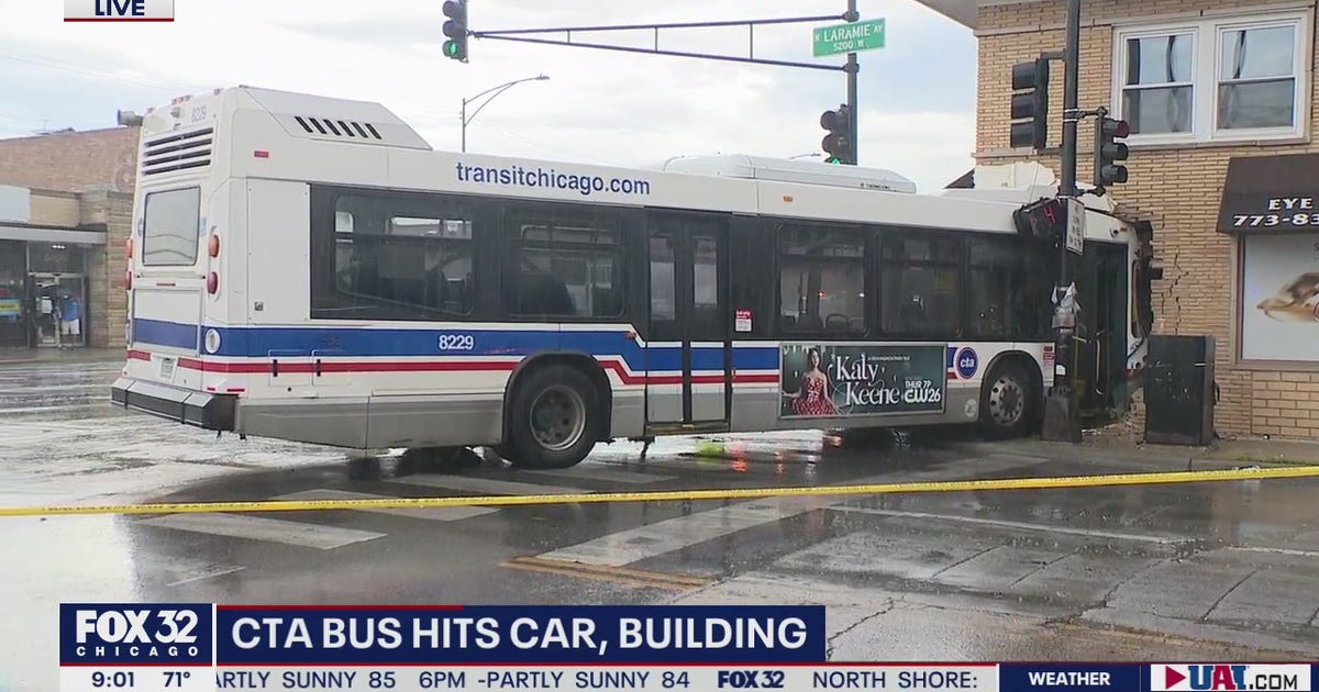 6 hurt after CTA bus crashes into NW Side business after being struck ...