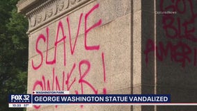 'Slave owner' spray painted on George Washington monument in Chicago