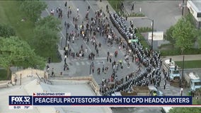 Peaceful George Floyd protesters march on South Side to CPD HQ