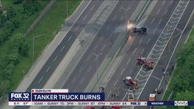 All lanes I-355 lanes reopen after tanker crash, fire near Glen Ellyn