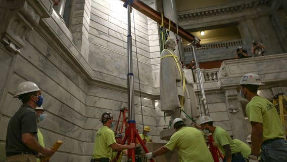 Statue of Confederate president Jefferson Davis removed from Kentucky state capitol