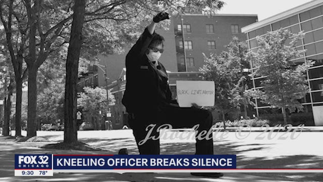 Chicago cop seen kneeling in viral photo says risk of going public worth it: 'black lives matter'
