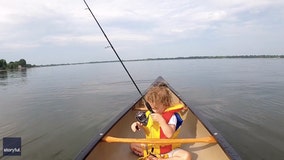 Little boy overwhelmed with emotion at first fish catch: 'First day of my whole life!'