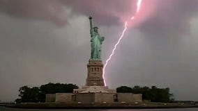 Lady Liberty stands tall – amid lightning strike in NY Harbor