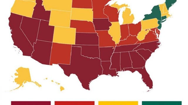 New coronavirus map shows more than half of all states are 'trending poorly' or have 'uncontrolled spread'