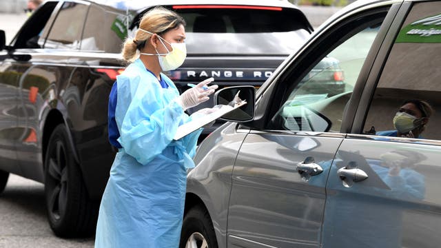 Mobile coronavirus testing site placed outside suburban school