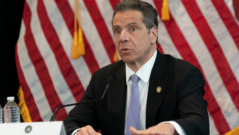 eba03b67-New York State Governor Andrew Cuomo makes announcement and