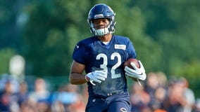 Bears RB David Montgomery limps off practice field