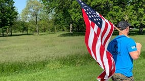 Illinois man takes American flag with him on daily runs