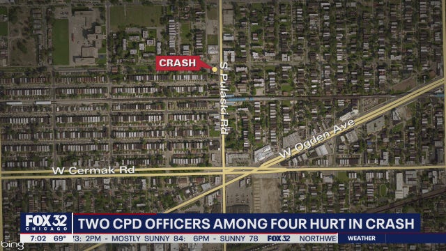 2 Chicago cops among 4 hurt in Lawndale crash