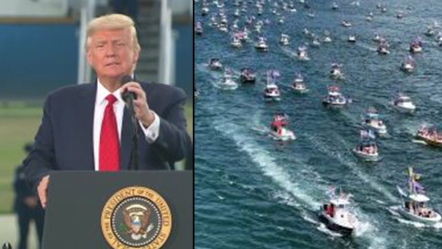 President Trump praises Florida supporters who attempted record-breaking boat parade