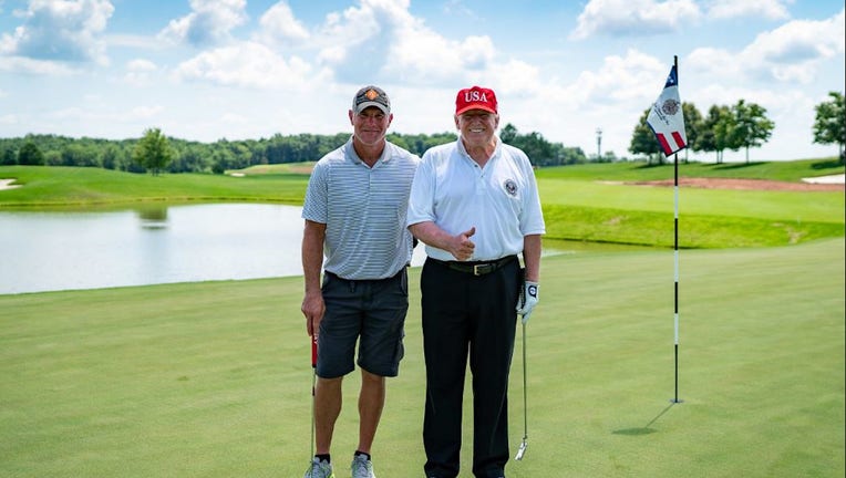 President Donald Trump golf outing with Brett Favre (Credit: White House/Flickr)