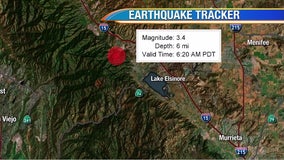Preliminary 3.4-magnitude quake strikes near Lake Elsinore
