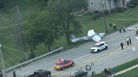 Small plane lands on road in Palatine