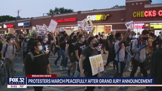 Protests erupt in Chicago following grand jury decision in Breonna Taylor case