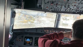 United flight lands safely at O'Hare after hailstorm cracks windshield