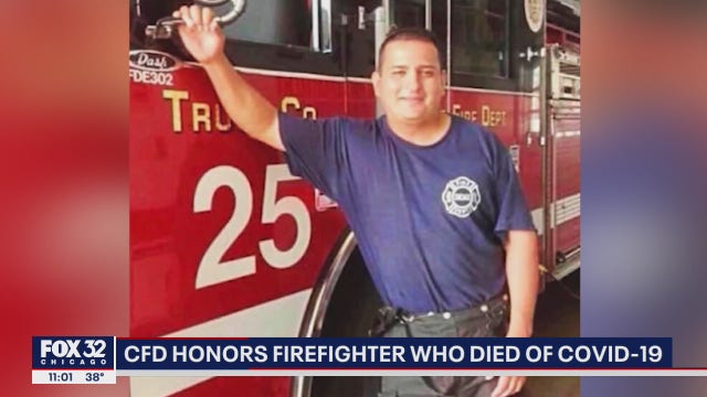 Badge of first Chicago firefighter to die from COVID-19 memorialized