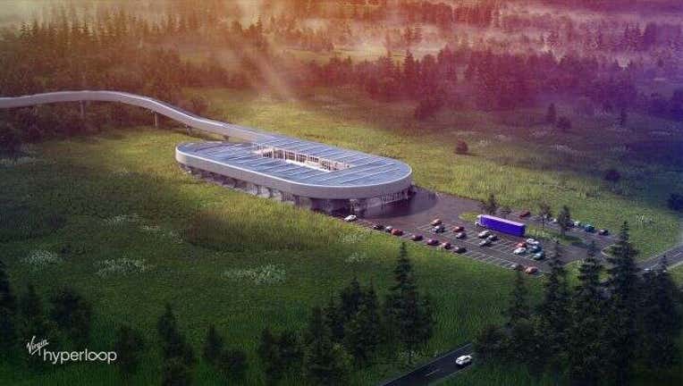 Rendering of Virgin Hyperloop test center