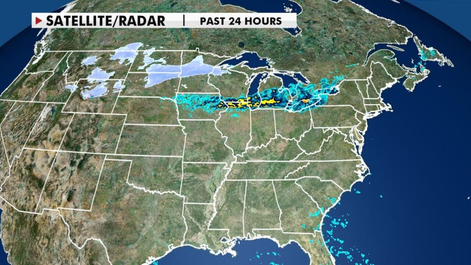 Satellite and radar for the past 24 hours