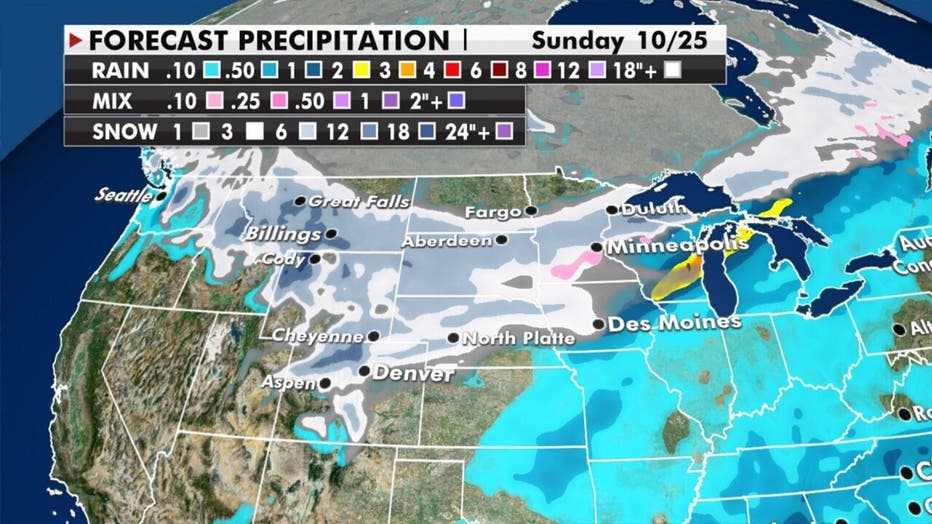 Snow forecast through Sunday