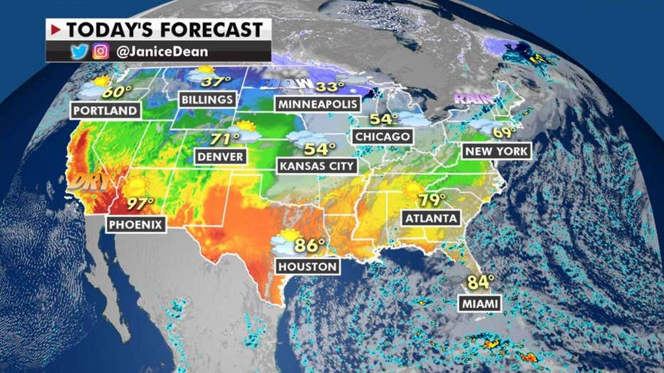 National Forecast for Tuesday