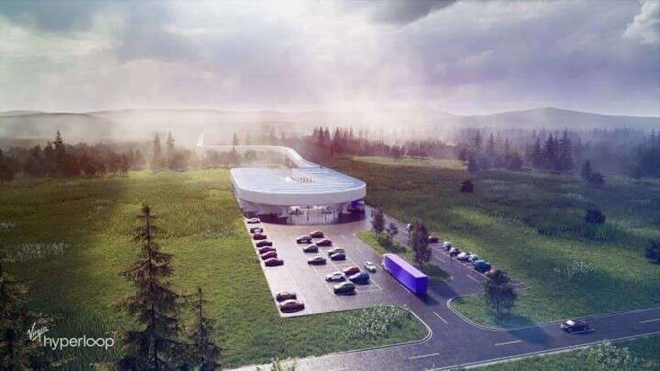 Rendering of Virgin Hyperloop test center