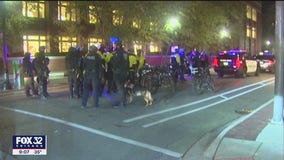 Peaceful protest at Northwestern University after clash with police