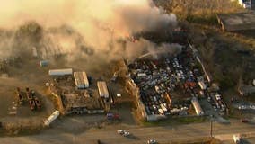 Extra-alarm fire reported at Gary towing yard