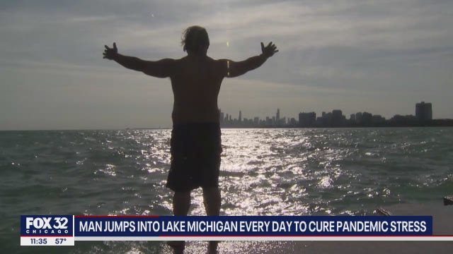 Chicago man jumps in lake every day to relieve stress