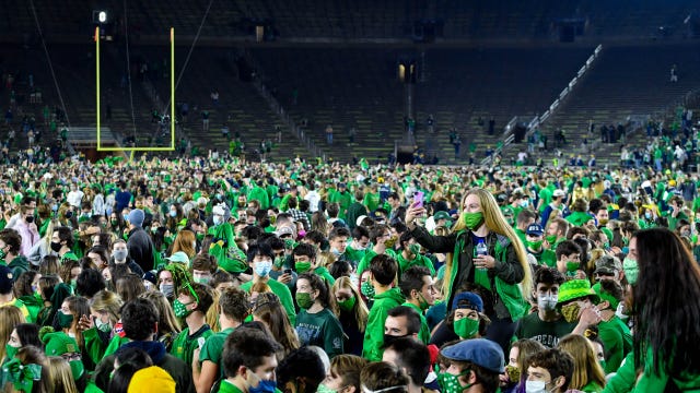 Notre Dame mandates COVID testing after football celebration