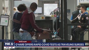 O'Hare offering rapid COVID tests as holiday travel surges