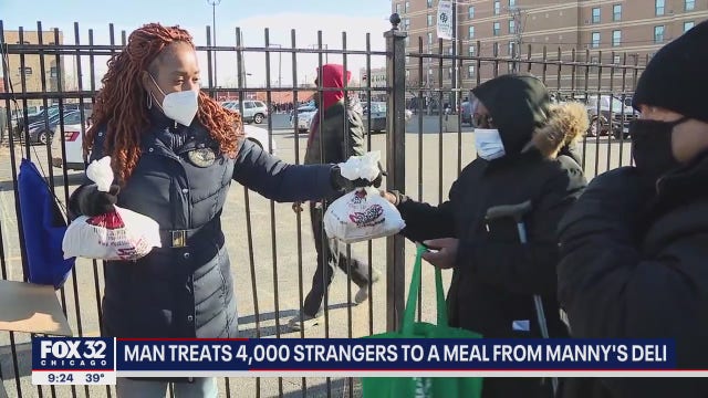 Chicago man treats 4,000 strangers to meal from Manny’s Deli