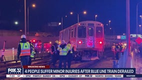 4 people suffer minor injuries after CTA Blue Line train derailed